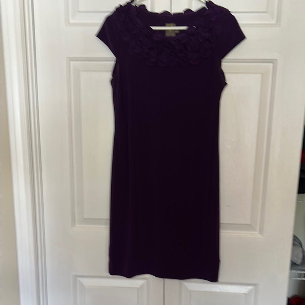 Capped-sleeve Purple Dress